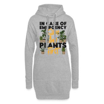 Plant Lover Gardening In Case Of - Hoodie-Kleid - Grau meliert - Vorne
