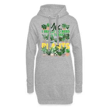 Amateur de plantes jardinage , je - Sweat-shirt à capuche long Femme - gris chiné - Devant