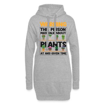 Plant Lover Gardening Avertissement Ceci - Sweat-shirt à capuche long Femme - gris chiné - Devant