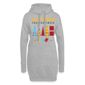 Backgammon Spiel - Hoodie-Kleid - Grau meliert - Vorne