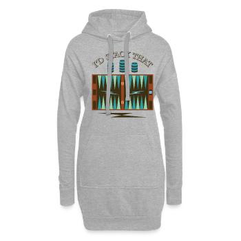 Backgammon Spiel - Hoodie-Kleid - Grau meliert - Vorne
