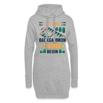 Backgammon Spiel - Hoodie-Kleid - Grau meliert - Vorne