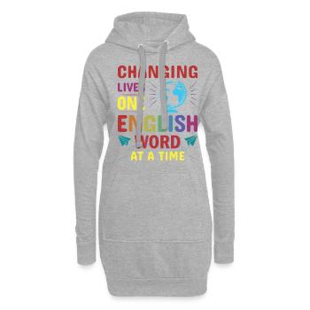 ESL-Lehrer ESL Unterricht - Hoodie-Kleid - Grau meliert - Vorne