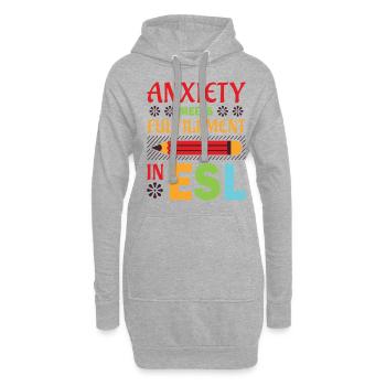 ESL-Lehrer ESL Unterricht - Hoodie-Kleid - Grau meliert - Vorne