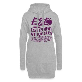 ESL-Lehrer ESL Unterricht - Hoodie-Kleid - Grau meliert - Vorne
