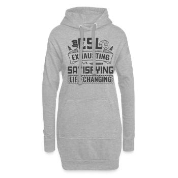 ESL-Lehrer ESL Unterricht - Hoodie-Kleid - Grau meliert - Vorne