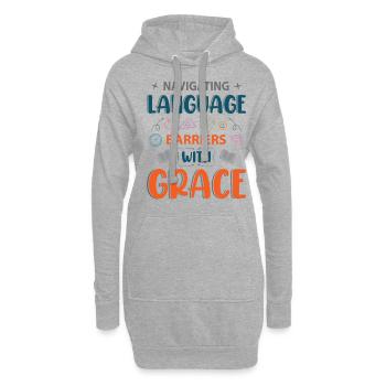 ESL-Lehrer ESL Unterricht - Hoodie-Kleid - Grau meliert - Vorne