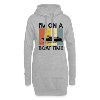Ich bin auf einem Boot Zeit Paddelboot - Hoodie-Kleid - Grau meliert - Vorne