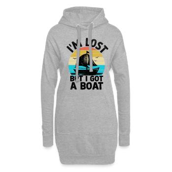 Je suis perdu mais j’ai un bateau Pédalo - Sweat-shirt à capuche long Femme - gris chiné - Devant