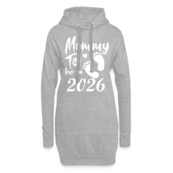 Maman en devenir pendant la grossesse de 2026 - Sweat-shirt à capuche long Femme - gris chiné - Devant