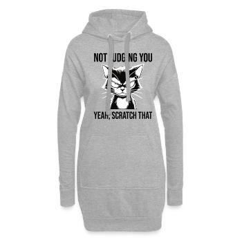 Sarkastische Katze Not Judging You Scratch That - Hoodie-Kleid - Grau meliert - Vorne