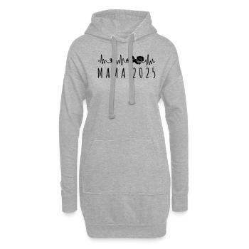 Maman 2025 Bébé Battement de cœur à la grossesse - Sweat-shirt à capuche long Femme - gris chiné - Devant