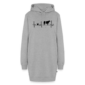 Kuh Rind Landwirt Herzschlag Für Bauer Bauernhof - Hoodie-Kleid - Grau meliert - Vorne