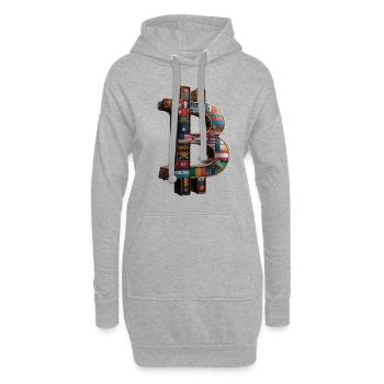 Bitcoin Design für BTC Fans - Hoodie-Kleid - Grau meliert - Vorne