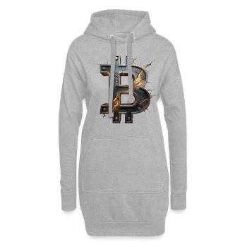 Bitcoin Design für BTC Fans - Hoodie-Kleid - Grau meliert - Vorne