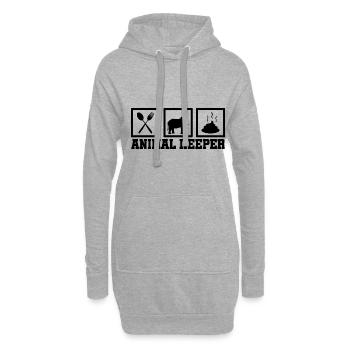Retro Graphic Animal Keeper Zoo Keeper Animal Love - Hoodie-Kleid - Grau meliert - Vorne