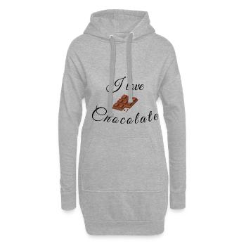 I love Chocolate Geschenkidee Naschen Schokolade - Hoodie-Kleid - Grau meliert - Vorne