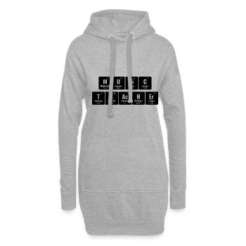 Periodisches System der Elemente Musiklehrer Klasse M - Hoodie-Kleid - Grau meliert - Vorne