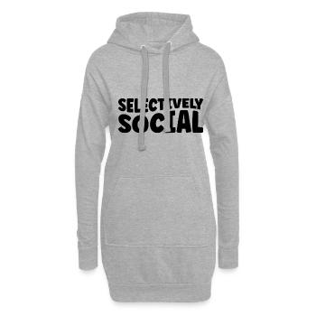 Dictons sociaux sélectifs pour les introvertis - Sweat-shirt à capuche long Femme - gris chiné - Devant