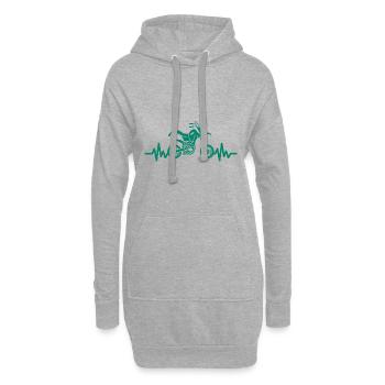 Heartbeat Motorrad - Motorcross - Hoodie-Kleid - Grau meliert - Vorne