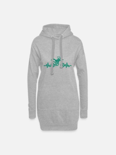 Heartbeat Motorcycle - Motorcross - Hoodie Dress - heather grey