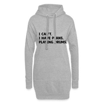 Je ne peux pas J’ai des projets Jouer de la batterie Tambour D - Sweat-shirt à capuche long Femme - gris chiné - Devant