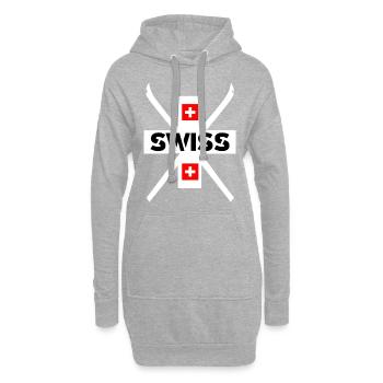 Ski Swiss Ski Motiv weiss - Hoodie-Kleid - Grau meliert - Vorne