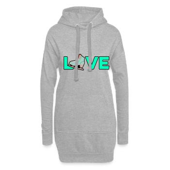 Love Graphic Ice Skating Figure Skater Ice Skater - Hoodie-Kleid - Grau meliert - Vorne