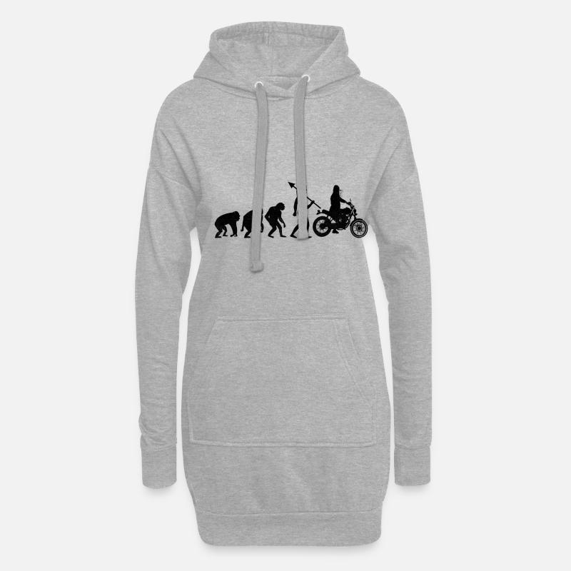 Evolution Motorrad Biker Mutter Motorrad Motorrad Motorrad - Hoodie-Kleid - Grau meliert