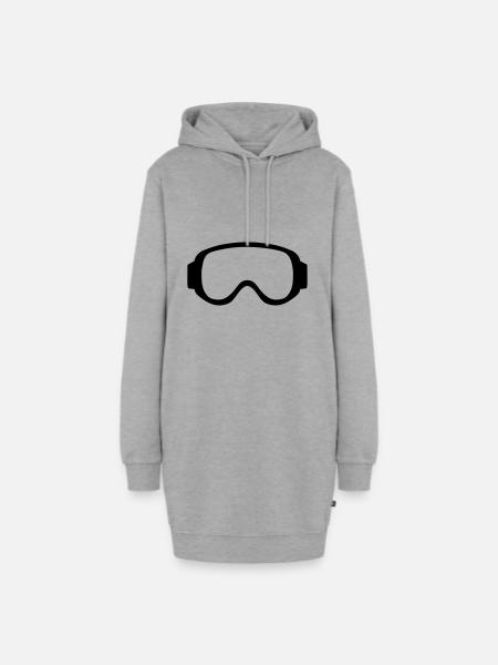 Skibrille - Hoodie-Kleid - Grau meliert