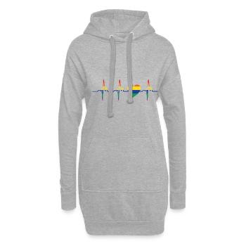 Pride Heart Lgbtq Bisexual Rainbow Love Transgende - Hoodie-Kleid - Grau meliert - Vorne
