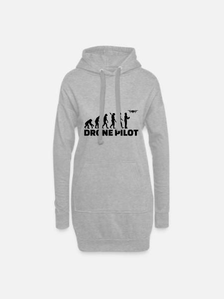 drone - Sweat-shirt à capuche long Femme - gris chiné