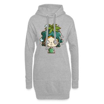 Wendys Monde - Sweat-shirt à capuche long Femme - gris chiné - Devant
