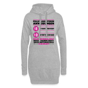 Praxisanleiterin mit lustigen Spruch Sprüche - Hoodie-Kleid - Grau meliert - Vorne
