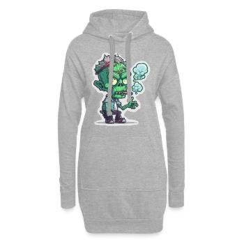 Pause fumée zombie - Sweat-shirt à capuche long Femme - gris chiné - Devant