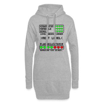 Flugbegleiterin Stewardess Ausbildung Start Baby - Hoodie-Kleid - Grau meliert - Vorne