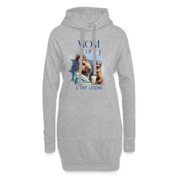 Mama eines kleinen Königs - Hoodie-Kleid - Grau meliert - Vorne