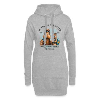 Deux fois plus effronté, deux fois plus sauvage - Sweat-shirt à capuche long Femme - gris chiné - Devant
