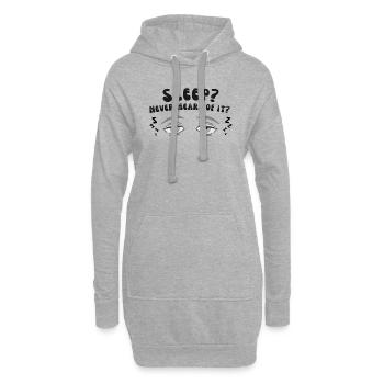 Schlaf? Noch nie gehört. - Hoodie-Kleid - Grau meliert - Vorne