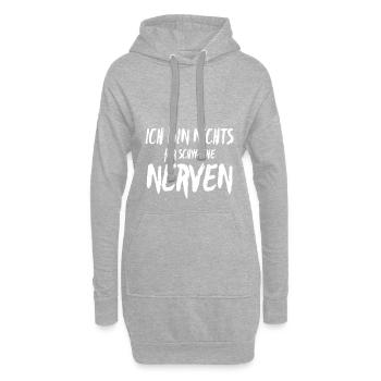 Schwache Nerven, lustige Sprüche,witzig,Geschenk, - Hoodie-Kleid - Grau meliert - Vorne