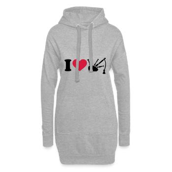 Dudelsack - Hoodie-Kleid - Grau meliert - Vorne