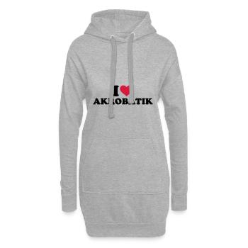Acrobaties - Sweat-shirt à capuche long Femme - gris chiné - Devant