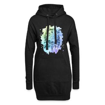 Capteur de rêves aquarelle - Sweat-shirt à capuche long Femme - noir - Devant