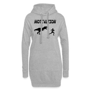 Motivation Sport Laufen Laufhumor Dino - Hoodie-Kleid - Grau meliert - Vorne