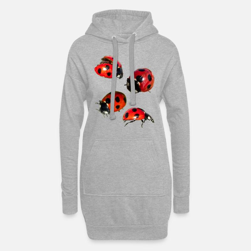 4 Marienkäfer - Hoodie-Kleid - Grau meliert