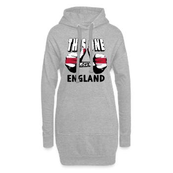 England Flagge Vintage Englische Fahne Used Look - Hoodie-Kleid - Grau meliert - Vorne