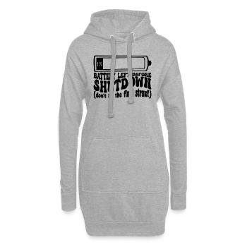 Ein Prozent Batterie vor der Abschaltung - Hoodie-Kleid - Grau meliert - Vorne