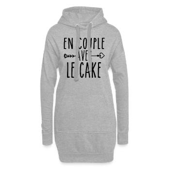 En Couple avec Cake, cadeau Fans de Cake - Sweat-shirt à capuche long Femme - gris chiné - Devant