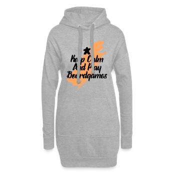 keep calm and play boardgames - Hoodie-Kleid - Grau meliert - Vorne