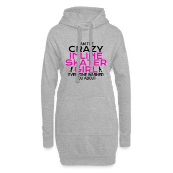crazy inline skater girl - Hoodie Dress - heather grey - Front